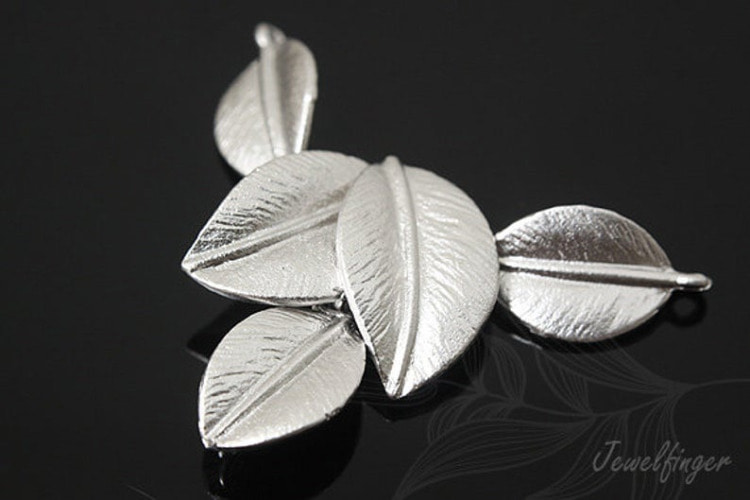 H597-Matt Rhodium Plated-(2pcs)-Leaf Centrepiece-Jewelry Making-Wholesale Jewelry Finding-Jewelry Supplies-Wholesale Pendant, [PRODUCT_SEARCH_KEYWORD], JEWELFINGER-INBEAD, [CURRENT_CATE_NAME]