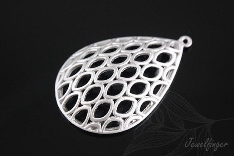 E972-Matt Rhodium Plated-(2pcs)-Drop Pendant-Jewelry Making-Wholesale Jewelry Finding-Jewelry Supplies-Wholesale Pendant, [PRODUCT_SEARCH_KEYWORD], JEWELFINGER-INBEAD, [CURRENT_CATE_NAME]