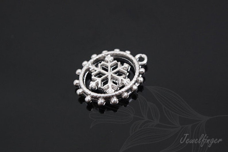 M172-Matt Rhodium Plated-(2pcs)-Snowflake-Jewelry Making-Wholesale Jewelry Finding-Jewelry Supplies, [PRODUCT_SEARCH_KEYWORD], JEWELFINGER-INBEAD, [CURRENT_CATE_NAME]