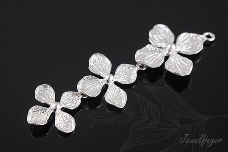 [W] B324-Matt Rhodium Plated-(20pcs)-3 Petals Linked Pendant, Connector-Jewelry Making-Wholesale Jewelry Finding-Jewelry Supplies-Wholesale Pendant, [PRODUCT_SEARCH_KEYWORD], JEWELFINGER-INBEAD, [CURRENT_CATE_NAME]