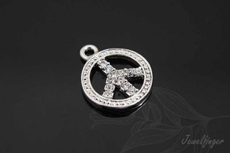 K507-Rhodium Plated-(2pcs)-CZ Peace-Jewelry Making-Wholesale Jewelry Finding-Jewelry Supplies, [PRODUCT_SEARCH_KEYWORD], JEWELFINGER-INBEAD, [CURRENT_CATE_NAME]