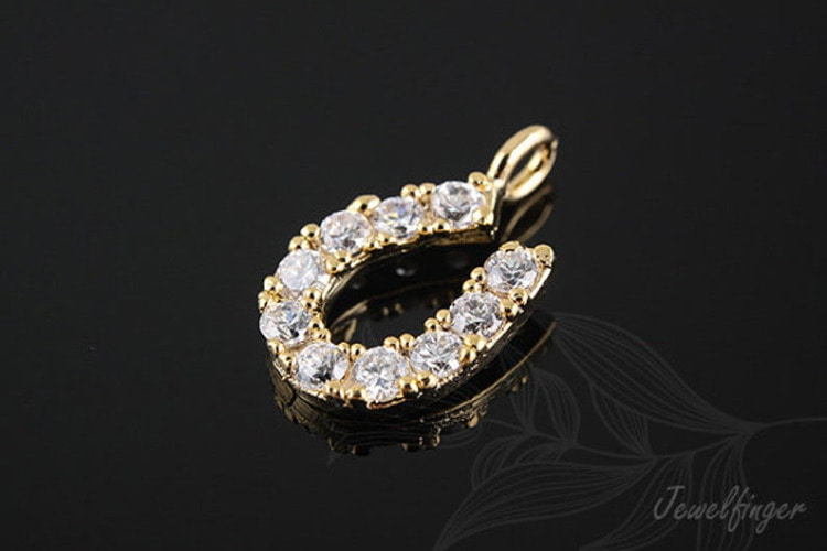 E623-Gold Plated-(2pcs)-CZ Hoof-Jewelry Making-Wholesale Jewelry Finding-Jewelry Supplies, [PRODUCT_SEARCH_KEYWORD], JEWELFINGER-INBEAD, [CURRENT_CATE_NAME]