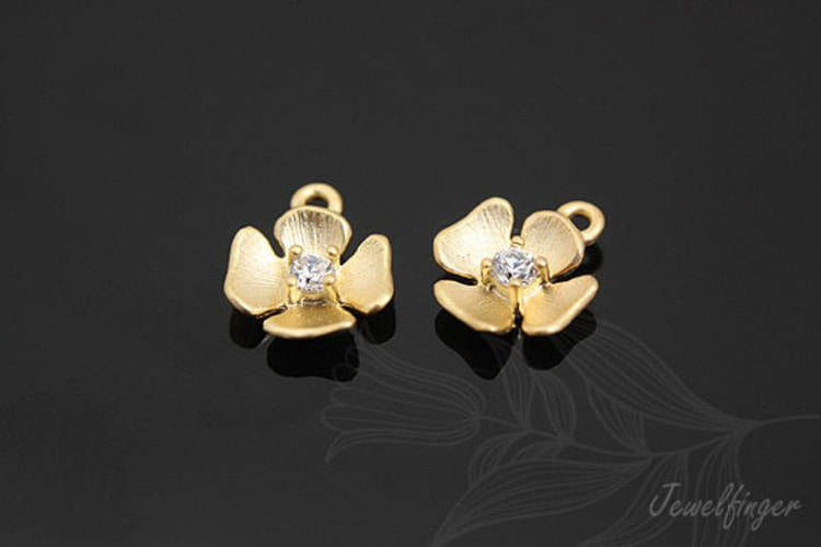 [W]M435-Matt Gold Plated-(40pcs)-CZ Four Leaf Clover-Jewelry Making-Wholesale Jewelry Finding-Jewelry Supplies, [PRODUCT_SEARCH_KEYWORD], JEWELFINGER-INBEAD, [CURRENT_CATE_NAME]