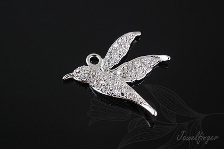 [W]E624-Rhodium Plated-(10pcs)-CZ Bird-Jewelry Making-Wholesale Jewelry Finding-Jewelry Supplies, [PRODUCT_SEARCH_KEYWORD], JEWELFINGER-INBEAD, [CURRENT_CATE_NAME]