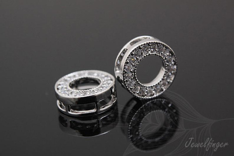 [W]M418-Rhodium Plated-(20 pcs)-9mm CZ Circle-Jewelry Making-Wholesale Jewelry Finding-Jewelry Supplies, [PRODUCT_SEARCH_KEYWORD], JEWELFINGER-INBEAD, [CURRENT_CATE_NAME]