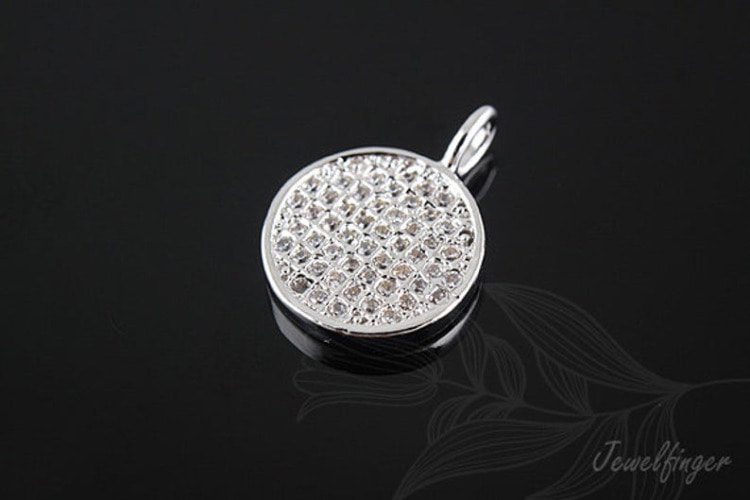 [W]E632-Rhodium Plated-(10pcs)-CZ Circle-Jewelry Making-Wholesale Jewelry Finding-Jewelry Supplies, [PRODUCT_SEARCH_KEYWORD], JEWELFINGER-INBEAD, [CURRENT_CATE_NAME]