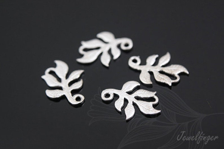 M439-Matt Rhodium Plated-(4pcs)-7*9mm Tiny Leaf-Leaf Connector-Jewelry Making-Wholesale Jewelry Finding-Jewelry Supplies-S, [PRODUCT_SEARCH_KEYWORD], JEWELFINGER-INBEAD, [CURRENT_CATE_NAME]