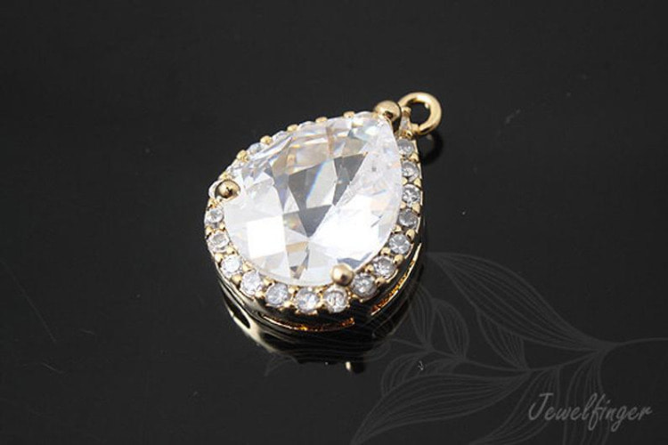 H1031-Gold Plated-(1piece)-CZ Drop Pendant-L-Jewelry Making-Wholesale Jewelry Finding-Jewelry Supplies-Wholesale Pendant, [PRODUCT_SEARCH_KEYWORD], JEWELFINGER-INBEAD, [CURRENT_CATE_NAME]