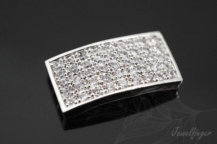 H604-Rhodium Plated-(1pcs)-CZ Rectangle-Bracelet, [PRODUCT_SEARCH_KEYWORD], JEWELFINGER-INBEAD, [CURRENT_CATE_NAME]