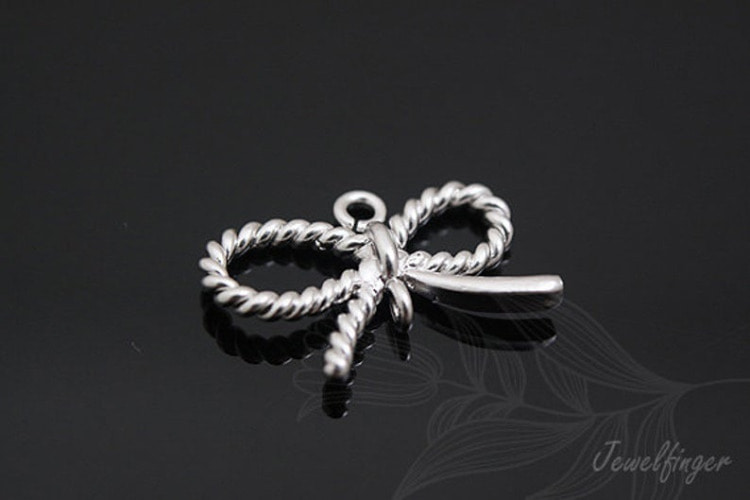 M160-Matt Rhodium Plated-(2pcs)-Ribbon-Bow Knot-Jewelry Making-Wholesale Jewelry Finding-Jewelry Supplies-Wholesale Charm, [PRODUCT_SEARCH_KEYWORD], JEWELFINGER-INBEAD, [CURRENT_CATE_NAME]