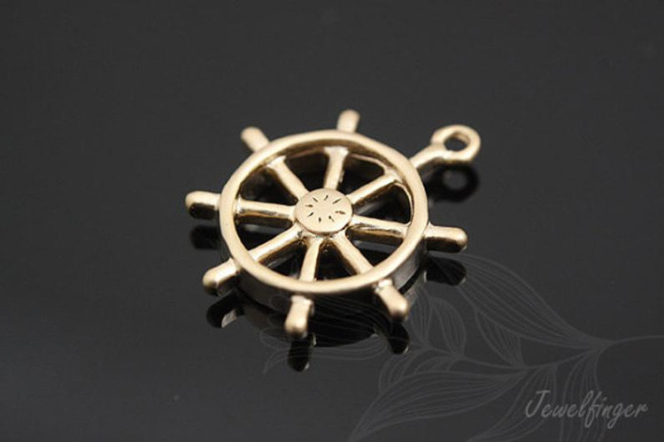 M528-Matt Gold Plated-(2pcs)-Steering Gear Charm-Jewelry Making-Wholesale Jewelry Finding-Jewelry Supplies-Wholesale Charm, [PRODUCT_SEARCH_KEYWORD], JEWELFINGER-INBEAD, [CURRENT_CATE_NAME]
