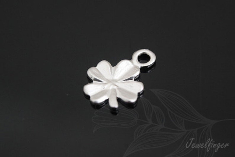 [W]M604-Matt Rhodium Plated-(100pcs)-Four Leaf Clover Charm-Jewelry Making-Wholesale Jewelry Finding-Jewelry Supplies-Wholesale Charm, [PRODUCT_SEARCH_KEYWORD], JEWELFINGER-INBEAD, [CURRENT_CATE_NAME]
