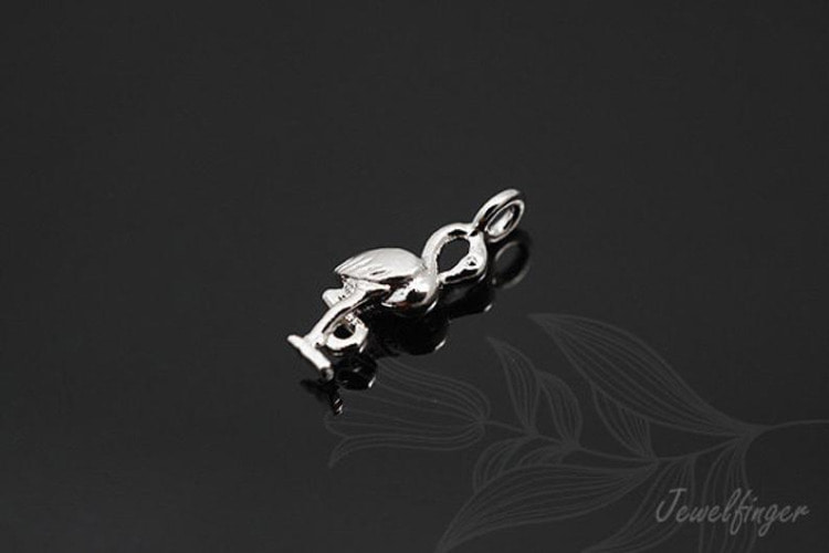 S545-Rhodium Plated-(2pcs)-Tiny Stork Charm-Jewelry Making-Wholesale Jewelry Finding-Jewelry Supplies-Wholesale Charm, [PRODUCT_SEARCH_KEYWORD], JEWELFINGER-INBEAD, [CURRENT_CATE_NAME]