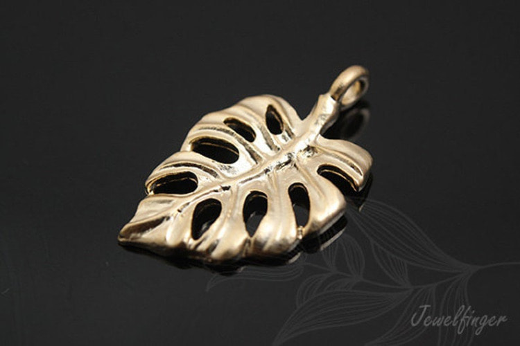 M609-Matt Gold Plated-(2pcs)-Leaf Charm-Jewelry Making-Wholesale Jewelry Finding-Jewelry Supplies-Wholesale Charm, [PRODUCT_SEARCH_KEYWORD], JEWELFINGER-INBEAD, [CURRENT_CATE_NAME]