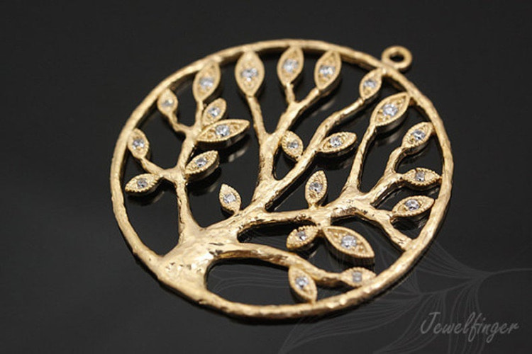 [W]H299-Matt Gold Plated-(20pcs)-CZ Tree Pendant-Jewelry Making-Wholesale Jewelry Finding-Jewelry Supplies-Wholesale Pendant, [PRODUCT_SEARCH_KEYWORD], JEWELFINGER-INBEAD, [CURRENT_CATE_NAME]