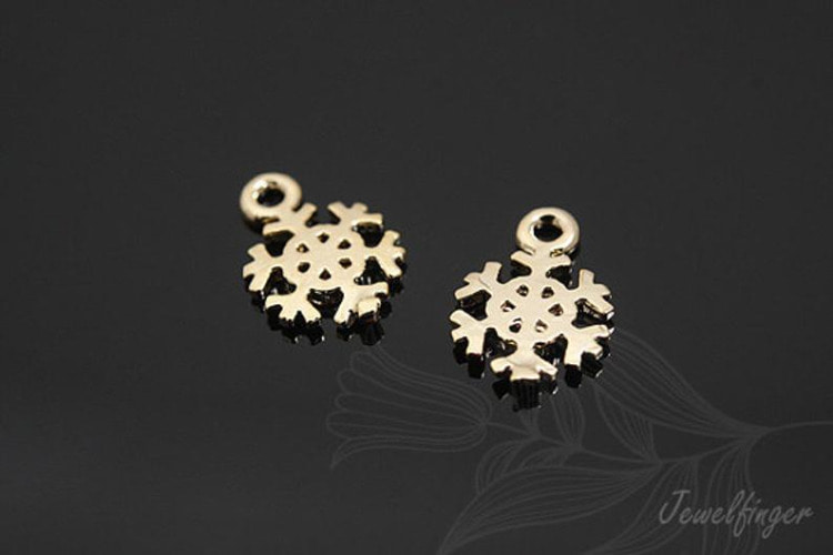 S432-Gold Plated-(4pcs)-Snow Charm-Tiny Snow Flake-Jewelry Making-Wholesale Jewelry Finding-Jewelry Supplies-Wholesale Charm, [PRODUCT_SEARCH_KEYWORD], JEWELFINGER-INBEAD, [CURRENT_CATE_NAME]
