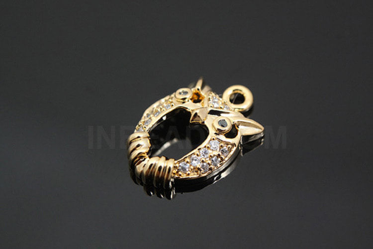 [W]S373-Gold Plated-(1pcs)-CZ Angry Owl Charm-Jewelry Making-Wholesale Jewelry Finding-Jewelry Supplies-Wholesale Charm, [PRODUCT_SEARCH_KEYWORD], JEWELFINGER-INBEAD, [CURRENT_CATE_NAME]