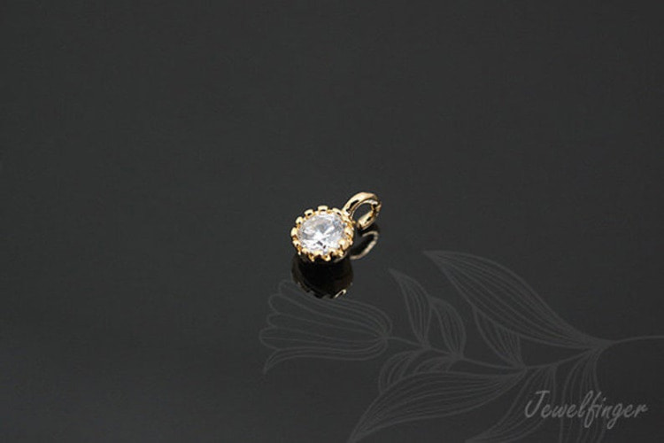 [W]S381-Gold Plated-(40pcs)-Cubic Zirconia 3.5mm Charm-CZ 3.5mm Dangle-Jewelry Making-Wholesale Jewelry Finding-Jewelry Supplies-Wholesale Charm, [PRODUCT_SEARCH_KEYWORD], JEWELFINGER-INBEAD, [CURRENT_CATE_NAME]