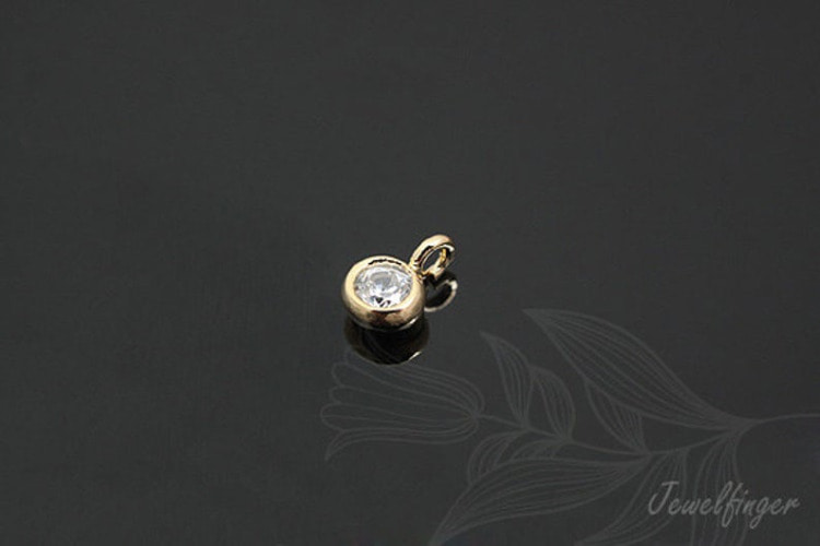 [W]S380-Gold Plated-(40pcs)-Cubic Zirconia 3.8mm Charm-CZ 3.8mm Dangle-Jewelry Making-Wholesale Jewelry Finding-Jewelry Supplies-Wholesale Charm, [PRODUCT_SEARCH_KEYWORD], JEWELFINGER-INBEAD, [CURRENT_CATE_NAME]