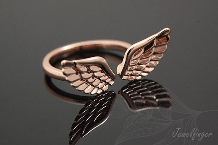 [W]S411-Pink Gold Plated-(10pcs)-Wing Ring-Simple Ring-Everyday Jewelry-Free Size, [PRODUCT_SEARCH_KEYWORD], JEWELFINGER-INBEAD, [CURRENT_CATE_NAME]