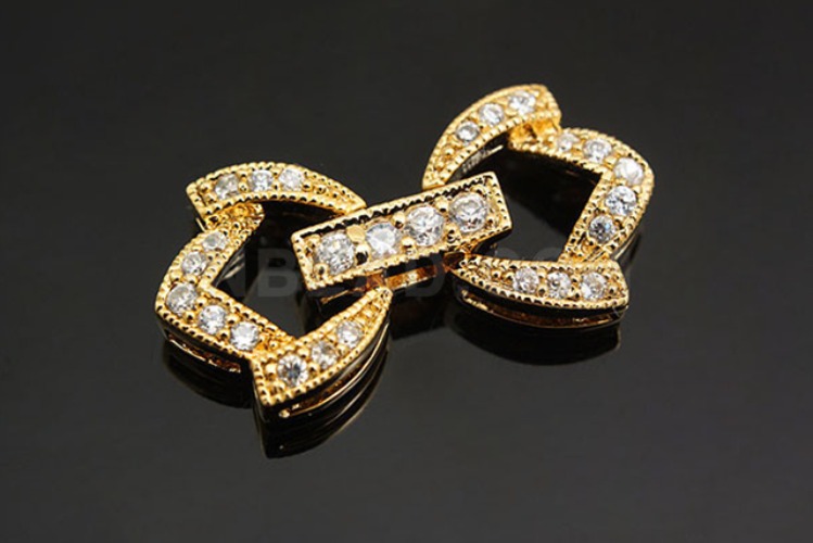[W] M277-Gold plated - Cubic Ribon clasp (10pcs), [PRODUCT_SEARCH_KEYWORD], JEWELFINGER-INBEAD, [CURRENT_CATE_NAME]