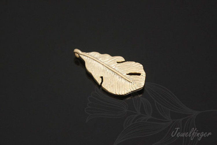 S492-Matt Gold Plated-(2pcs)-Leaf Charm-Jewelry Making-Wholesale Jewelry Finding-Jewelry Supplies-Wholesale Charm, [PRODUCT_SEARCH_KEYWORD], JEWELFINGER-INBEAD, [CURRENT_CATE_NAME]