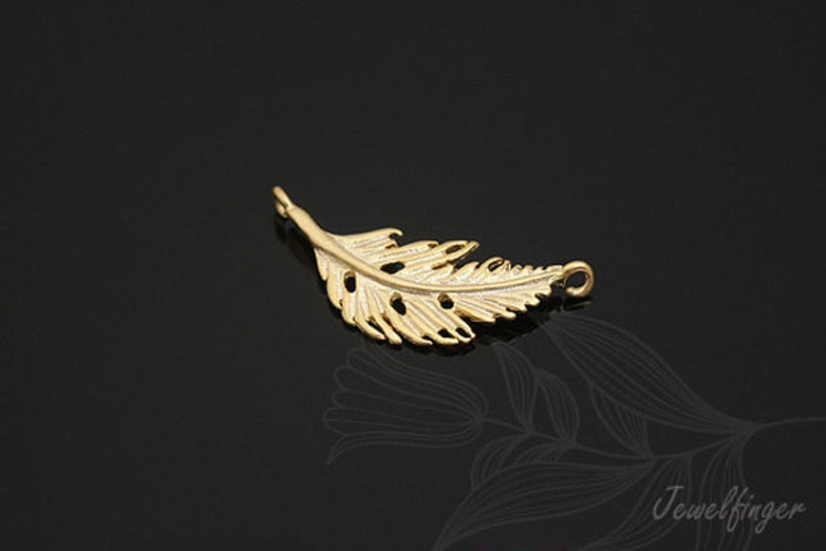 S495-Matt Gold Plated-(2pcs)-Leaf Charm-Leaf Connecters-Jewelry Making-Wholesale Jewelry Finding-Jewelry Supplies-Wholesale Charm, [PRODUCT_SEARCH_KEYWORD], JEWELFINGER-INBEAD, [CURRENT_CATE_NAME]