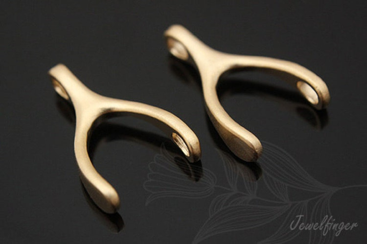 B663-Matt Gold Plated-(2pcs)-Wishbone Charms-Jewelry Making-Wholesale Jewelry Finding-Jewelry Supplies-Wholesale Charm, [PRODUCT_SEARCH_KEYWORD], JEWELFINGER-INBEAD, [CURRENT_CATE_NAME]