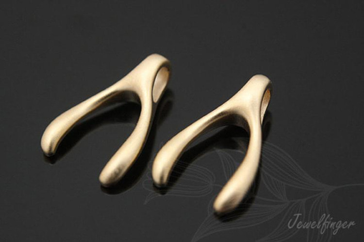 B660-Matt Gold Plated-(2pcs)-Wishbone Charms-Jewelry Making-Wholesale Jewelry Finding-Jewelry Supplies-Wholesale Charm, [PRODUCT_SEARCH_KEYWORD], JEWELFINGER-INBEAD, [CURRENT_CATE_NAME]