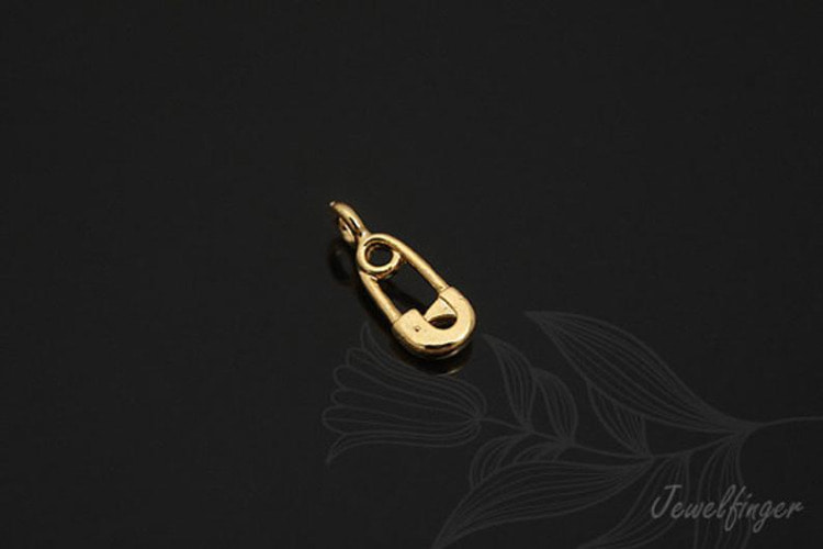 S559-Gold Plated-(2pcs)-Tiny Safety Pin Charm-Jewelry Making-Wholesale Jewelry Finding-Jewelry Supplies-Wholesale Charm, [PRODUCT_SEARCH_KEYWORD], JEWELFINGER-INBEAD, [CURRENT_CATE_NAME]