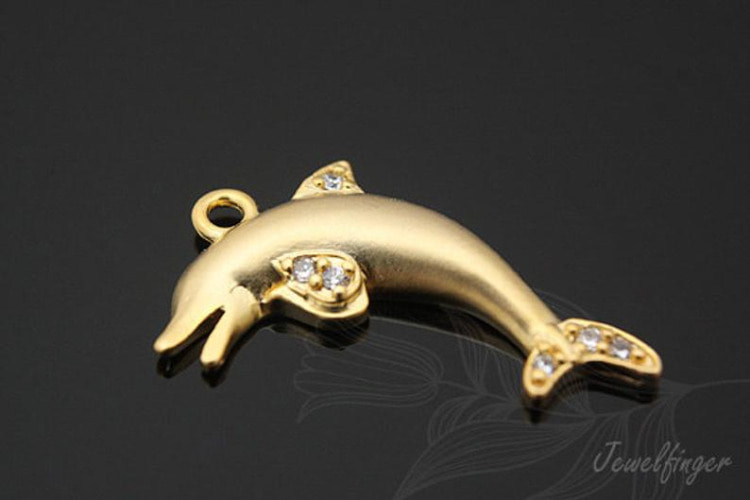 [W]C726-Matt Gold Plated-(10pcs)-CZ Dolphin Charm-Jewelry Making-Wholesale Jewelry Finding-Jewelry Supplies-Wholesale Charm, [PRODUCT_SEARCH_KEYWORD], JEWELFINGER-INBEAD, [CURRENT_CATE_NAME]