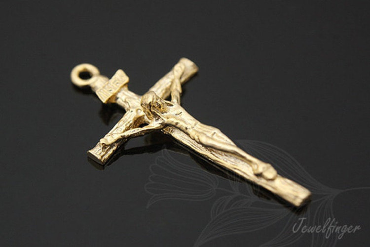 C732-Matt Gold Plated-(2pcs)-Cross Pendant-Jewelry Making-Wholesale Jewelry Finding-Jewelry Supplies-Wholesale Pendant, [PRODUCT_SEARCH_KEYWORD], JEWELFINGER-INBEAD, [CURRENT_CATE_NAME]