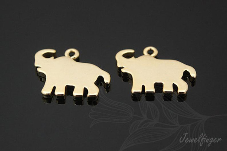 C743-Gold Plated-(2pcs)-Elephant Charms-Jewelry Making-Wholesale Jewelry Finding-Jewelry Supplies-Wholesale Charm, [PRODUCT_SEARCH_KEYWORD], JEWELFINGER-INBEAD, [CURRENT_CATE_NAME]