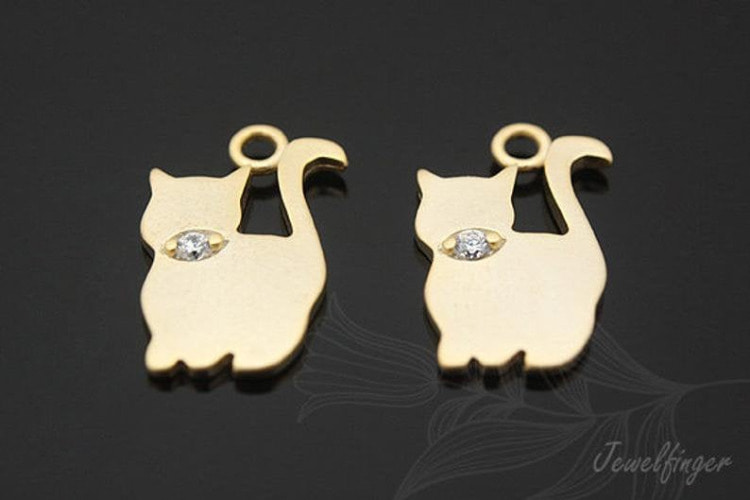 [W]C790-Matt Gold Plated-(20 pcs)-Cubic Cats Charm-Jewelry Making-Wholesale Jewelry Finding-Jewelry Supplies-Wholesale Charm, [PRODUCT_SEARCH_KEYWORD], JEWELFINGER-INBEAD, [CURRENT_CATE_NAME]