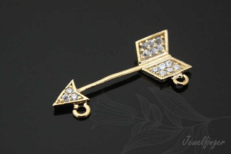 [W]C800-Gold Plated-(20 pcs)-Cubic Cupid Arrow Charm-Jewelry Making-Wholesale Jewelry Finding-Jewelry Supplies-Wholesale Charm, [PRODUCT_SEARCH_KEYWORD], JEWELFINGER-INBEAD, [CURRENT_CATE_NAME]