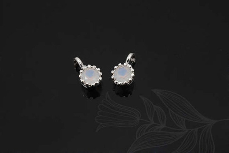 S1163-Rhodium Plated-(4pcs)-3.5mm Opal-Birthstone October Opal-Jewelry Making-Wholesale Jewelry Finding-Jewelry Supplies-Wholesale Charm, [PRODUCT_SEARCH_KEYWORD], JEWELFINGER-INBEAD, [CURRENT_CATE_NAME]