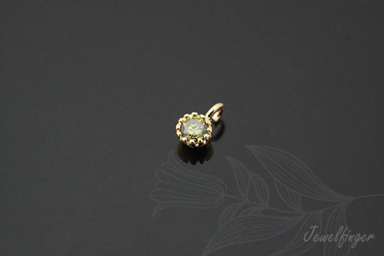 [W]S717-Gold Plated-(40 pcs)-CZ 3.5mm-Birthstone August Peridot-Jewelry Making-Wholesale Jewelry Finding-Jewelry Supplies-Wholesale Charm, [PRODUCT_SEARCH_KEYWORD], JEWELFINGER-INBEAD, [CURRENT_CATE_NAME]