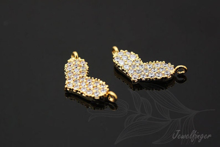[W]C838-Gold Plated-(10 pcs)-Tiny Cubic Heart Charm-Sideways Dainty Cubic Heart Pendant-Jewelry Making-Wholesale Jewelry Finding-Jewelry Supplies-Wholesale Charm, [PRODUCT_SEARCH_KEYWORD], JEWELFINGER-INBEAD, [CURRENT_CATE_NAME]
