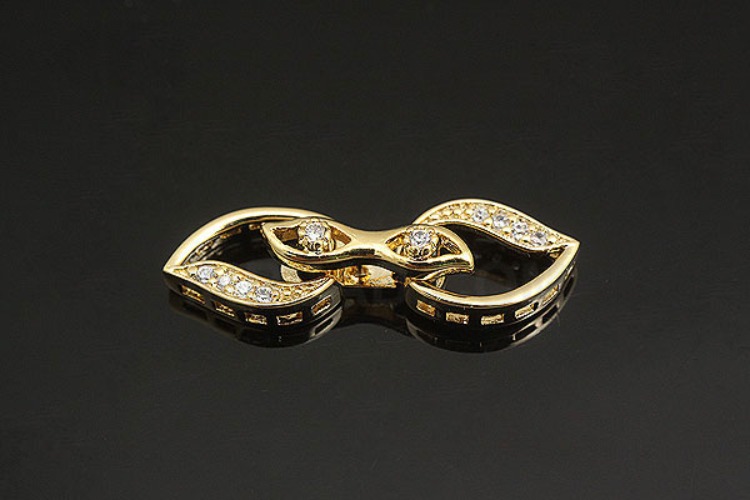 [W] K591-Gold plated Leaf Cubic clasp (10pcs), [PRODUCT_SEARCH_KEYWORD], JEWELFINGER-INBEAD, [CURRENT_CATE_NAME]