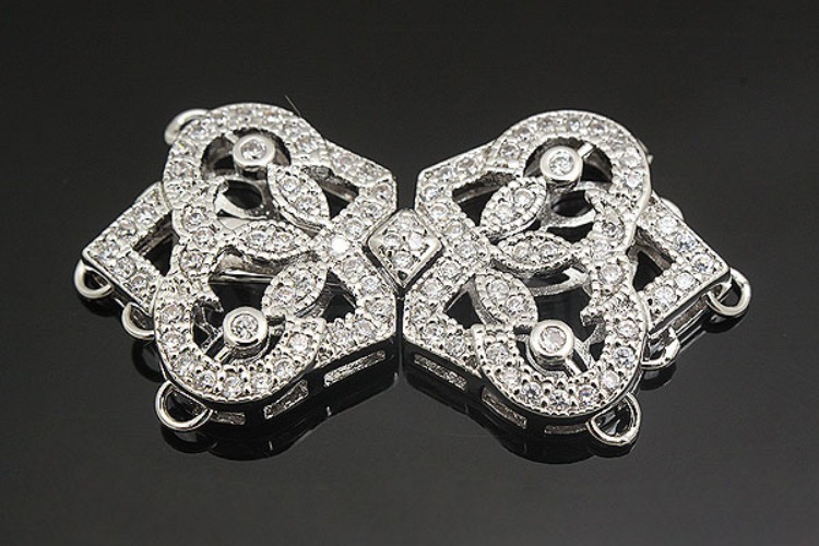 [W] M078-Rhodium plated  Rococo style.2 Cubic clasp (5pcs), [PRODUCT_SEARCH_KEYWORD], JEWELFINGER-INBEAD, [CURRENT_CATE_NAME]