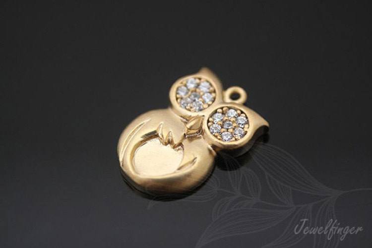 [W]C912-Matt Gold Plated-(20 pcs)-Tiny Cubic Owl Charm-Jewelry Making-Wholesale Jewelry Finding-Jewelry Supplies-Wholesale CZ Charm, [PRODUCT_SEARCH_KEYWORD], JEWELFINGER-INBEAD, [CURRENT_CATE_NAME]