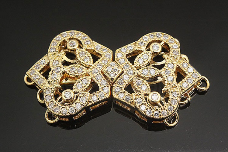 [W] M060-Gold plated  Rococo style.2 Cubic clasp (5pcs), [PRODUCT_SEARCH_KEYWORD], JEWELFINGER-INBEAD, [CURRENT_CATE_NAME]