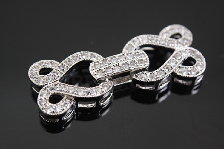 [W] M617-Rhodium plated Sheep head Cubic Clasp (5pcs), [PRODUCT_SEARCH_KEYWORD], JEWELFINGER-INBEAD, [CURRENT_CATE_NAME]