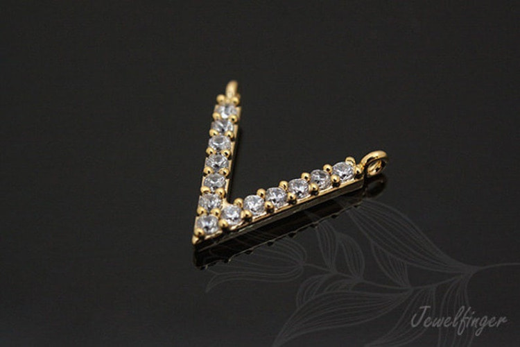 [W]C920-Gold Plated-(10 pcs)-Tiny Cubic V Charm-Sideways Dainty Cubic Pendant-Jewelry Making-Wholesale Jewelry Finding-Jewelry Supplies-Wholesale Charm, [PRODUCT_SEARCH_KEYWORD], JEWELFINGER-INBEAD, [CURRENT_CATE_NAME]