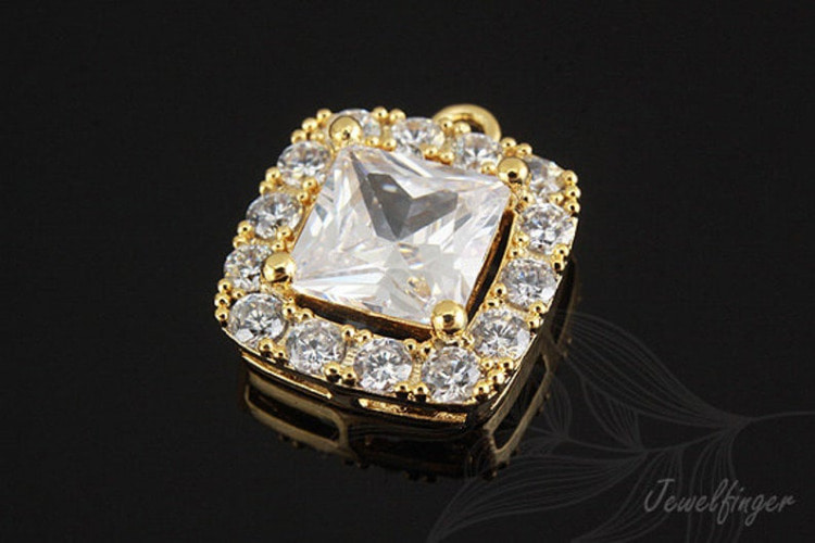 [W]C1017-Gold Plated-(10 pcs)-Cubic Square Charm-Bridal Square Pendant-Jewelry Making-Wholesale Jewelry Finding-Jewelry Supplies-Wholesale Pendant, [PRODUCT_SEARCH_KEYWORD], JEWELFINGER-INBEAD, [CURRENT_CATE_NAME]