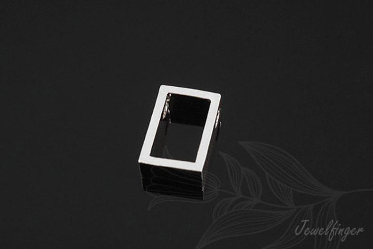 M901-Rhodium Plated-(2pcs)-Rectangle Metal Beads-Brass Rectangle Pendant-Tiny Rectangle Charms-Wholesale Metal Beads, [PRODUCT_SEARCH_KEYWORD], JEWELFINGER-INBEAD, [CURRENT_CATE_NAME]