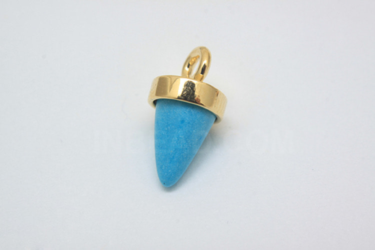 M1135-Gold Plated-(2pcs)-Glass Horn Charm Pendant-Sky Blue, [PRODUCT_SEARCH_KEYWORD], JEWELFINGER-INBEAD, [CURRENT_CATE_NAME]