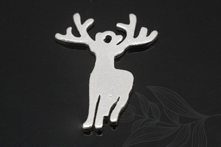 M1146-Rhodium Plated-(2pcs)-Brass Deer Pendant-Metal Deer Charms-Animal Pendant-Wholesale Pendants, [PRODUCT_SEARCH_KEYWORD], JEWELFINGER-INBEAD, [CURRENT_CATE_NAME]