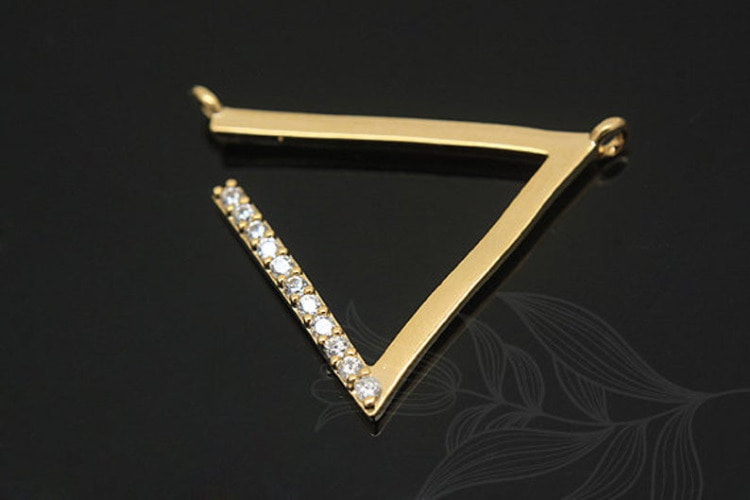 [W] M1171-Gold Plated-(10 pcs)-Cubic Triangle Pendants-CZ Triangle Pendant-Wholesale Pendants, [PRODUCT_SEARCH_KEYWORD], JEWELFINGER-INBEAD, [CURRENT_CATE_NAME]