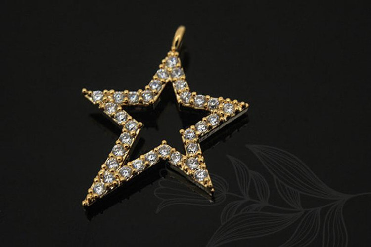 [W] M1251-Gold Plated-(10 pcs)-CZ Star Pendant-Tiny Star Charm-Wholesale Pendants, [PRODUCT_SEARCH_KEYWORD], JEWELFINGER-INBEAD, [CURRENT_CATE_NAME]